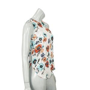 Haute Hippie Women's 100% Silk Sleeveless blouse Floral print drape back sz XS